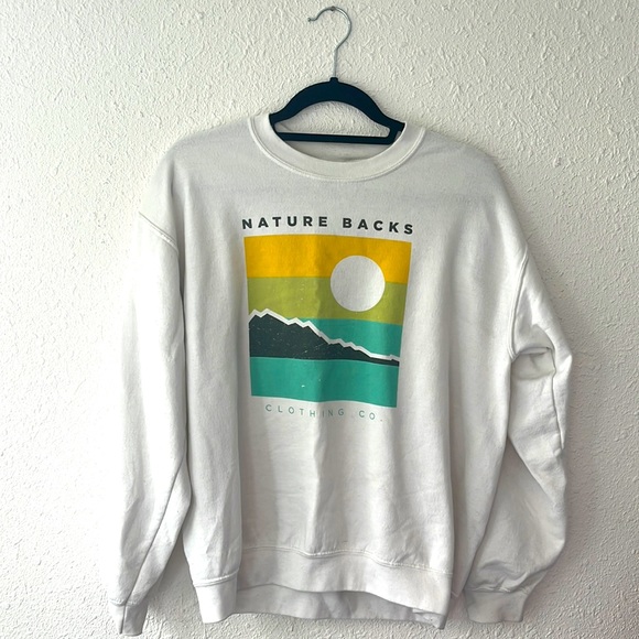Nature Back White Crewneck - Picture 1 of 3